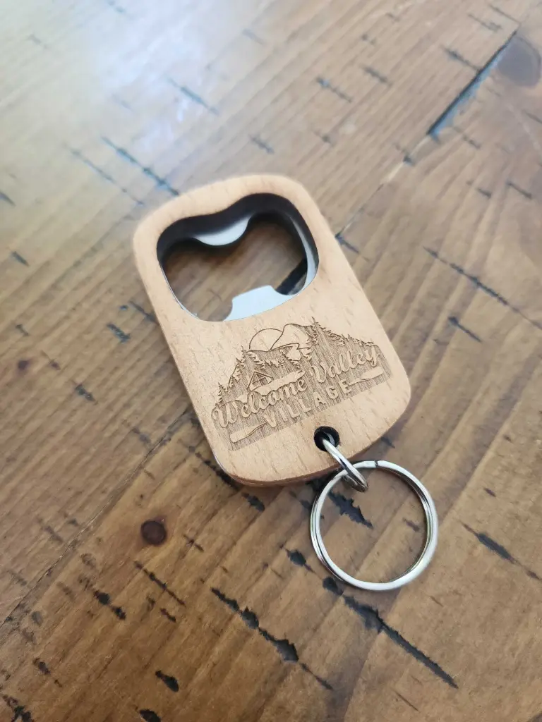 Welcome Valley Village Bottle Opener Keychain