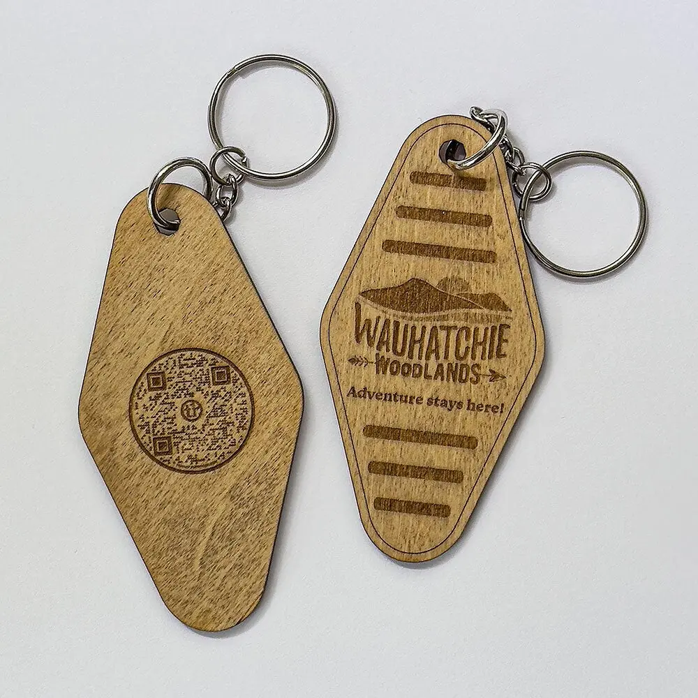 Wauhatchie Woodlands Wooden Vintage-Hotel Keychain
